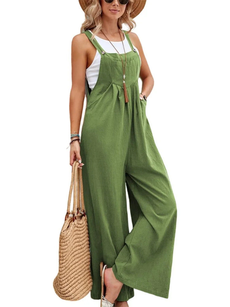 Yellow Denim Jumpsuit for Women Casual Street Wear