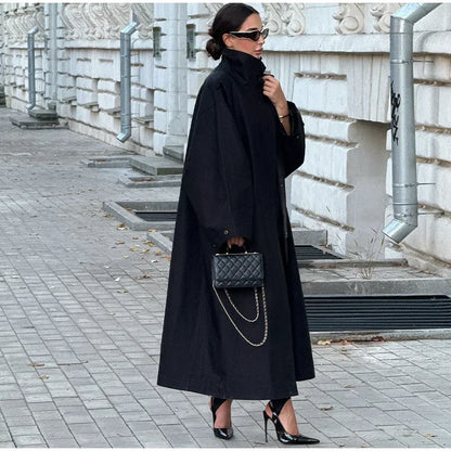 Women's Windproof Trench Coat Loose Fit Overcoat