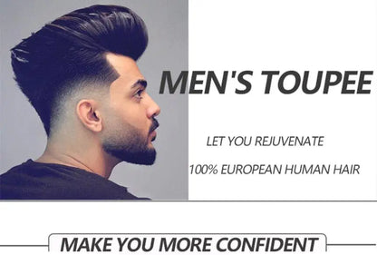 Fine Mono Toupee for Men Natural Black Human Hair