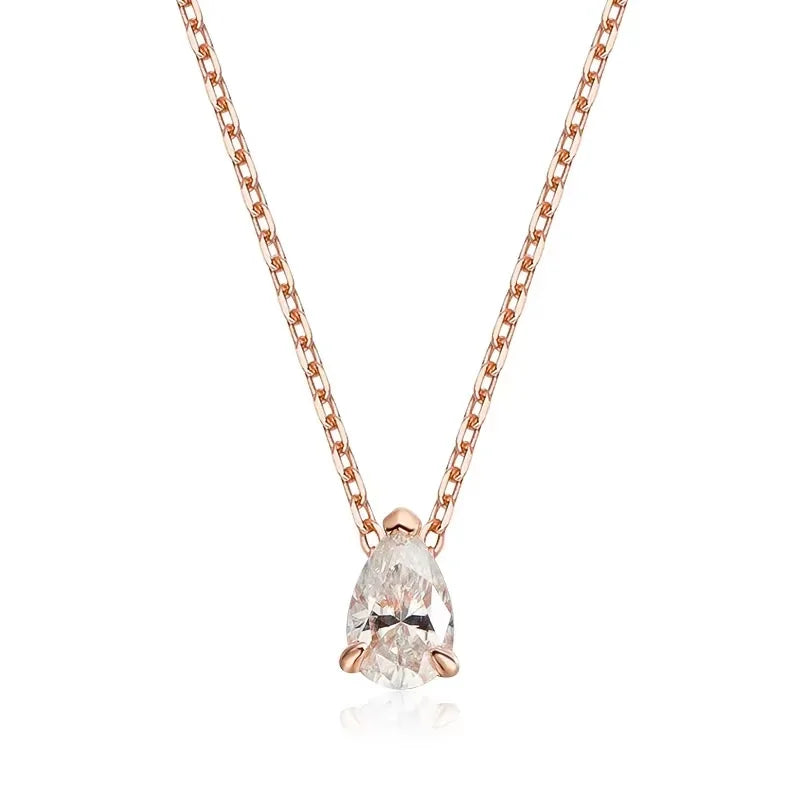Smyoue Pear Cut Moissanite Necklace 925 Sterling Silver