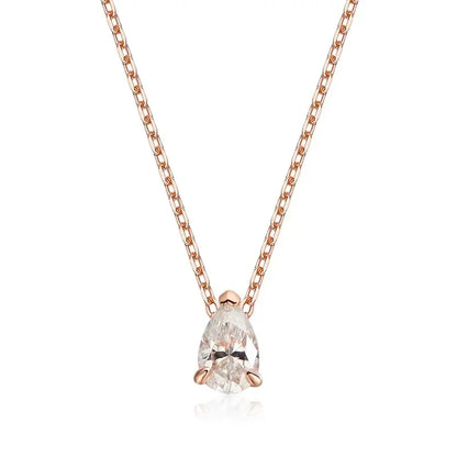 Smyoue Pear Cut Moissanite Necklace 925 Sterling Silver