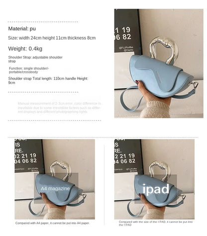 Solid PU Shoulder Bag with Hasp Compartment