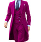 Royal Blue Long Tail Coat 3 Piece Suit for Men