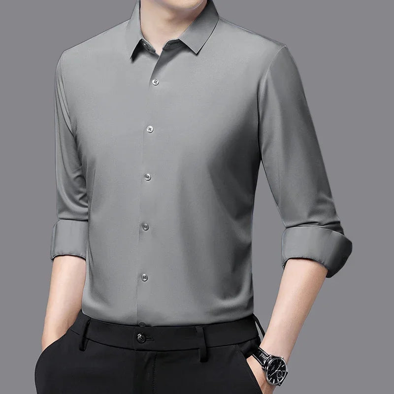 Men's Ultra-Stretch Slim-Fit Long Sleeve Shirt