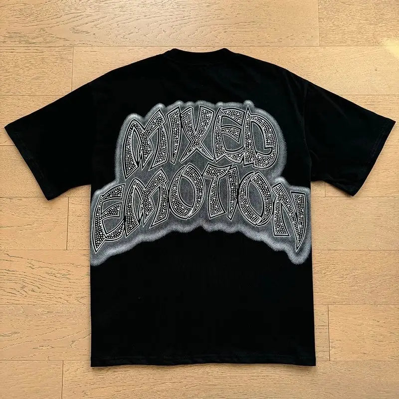 Mixed Emotion Cotton T-Shirt for Couples with Angel Print