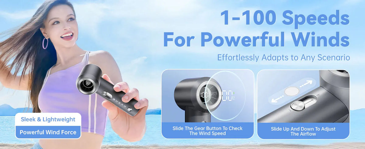 MUXNW Mini Portable Handheld Fan 16800RPM Rechargeable