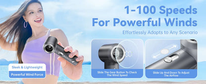 MUXNW Mini Portable Handheld Fan 16800RPM Rechargeable
