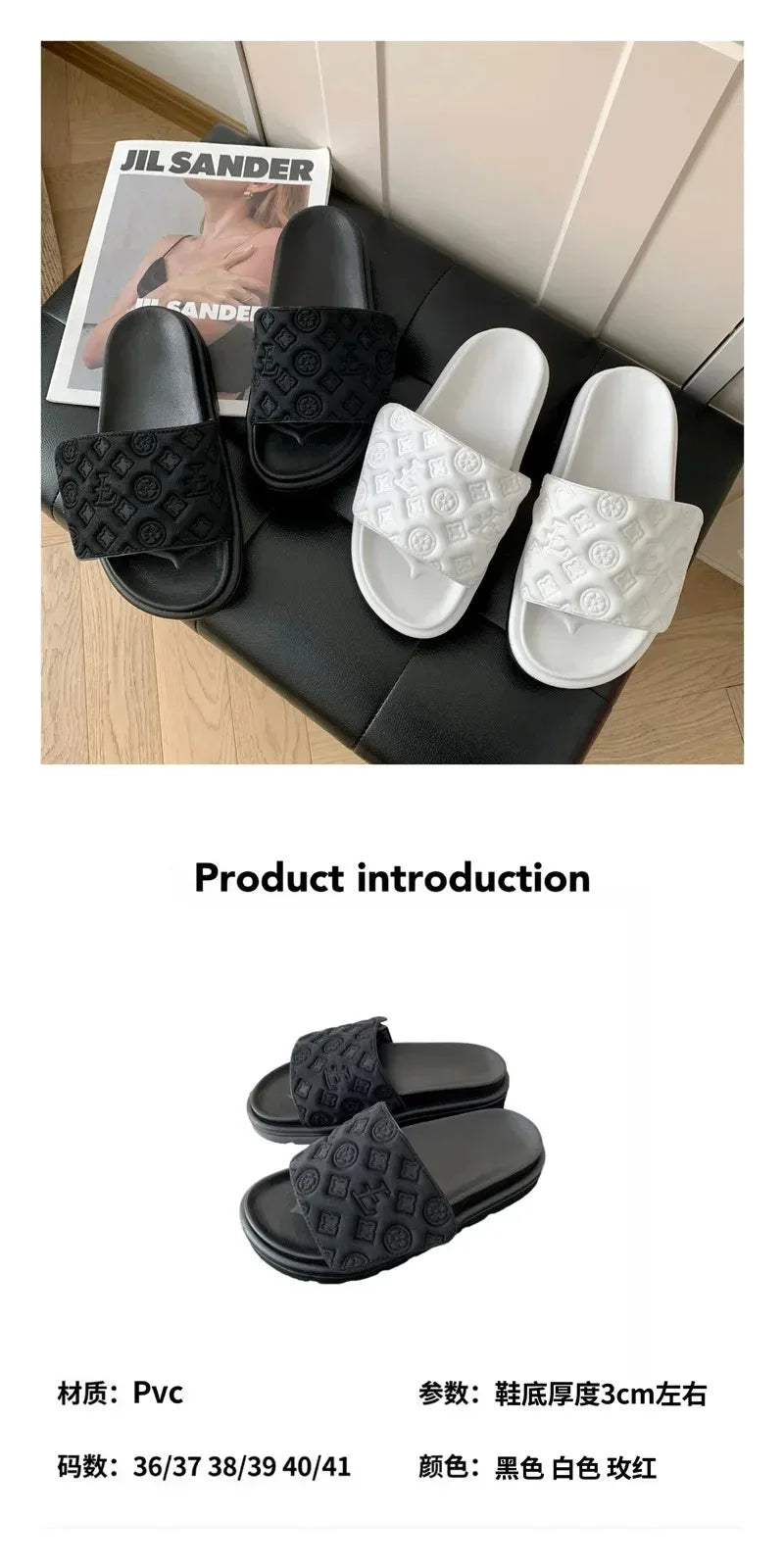 Ladies Canvas Flat Slippers Summer Sandals for Women