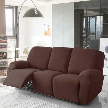 Soft Polyester Recliner Sofa Cover Solid Color