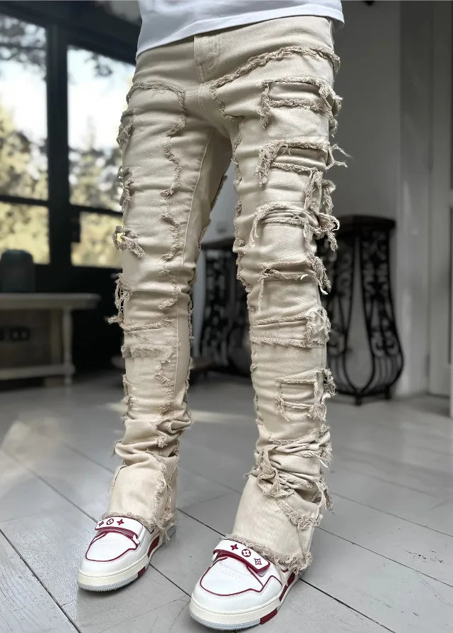 Men's Ripped Distressed Denim Jeans Casual Pants