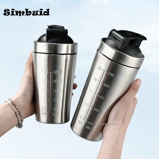 Stainless Steel Protein Shaker Bottle 500/750ML