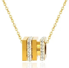 Vintage Textured Stainless Steel Necklace