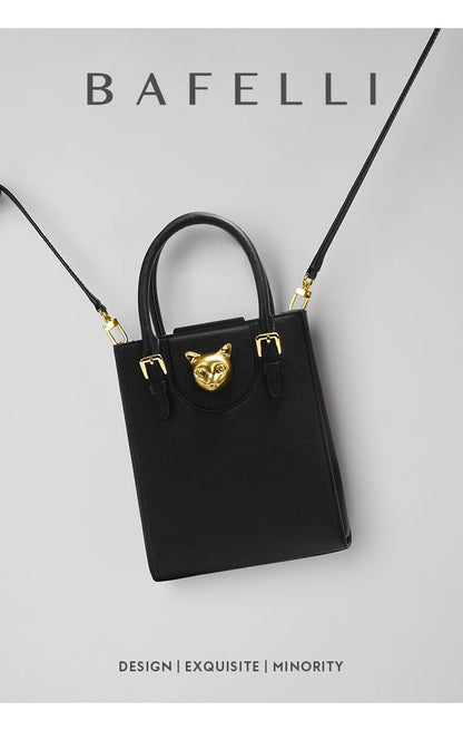 BAFELLI Women's Genuine Leather Mini Tote Crossbody Bag