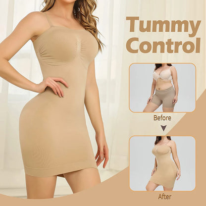 Strapless Shapewear Slip for Women Tummy Control Black Beige White