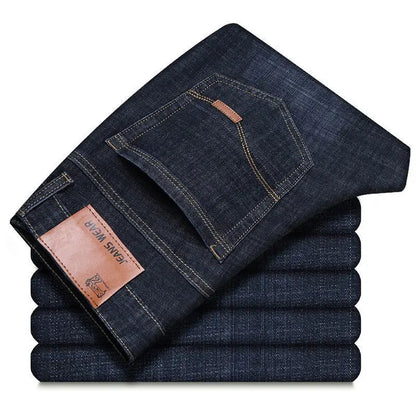 Men's Straight Jeans Comfortable Business Denim Pants