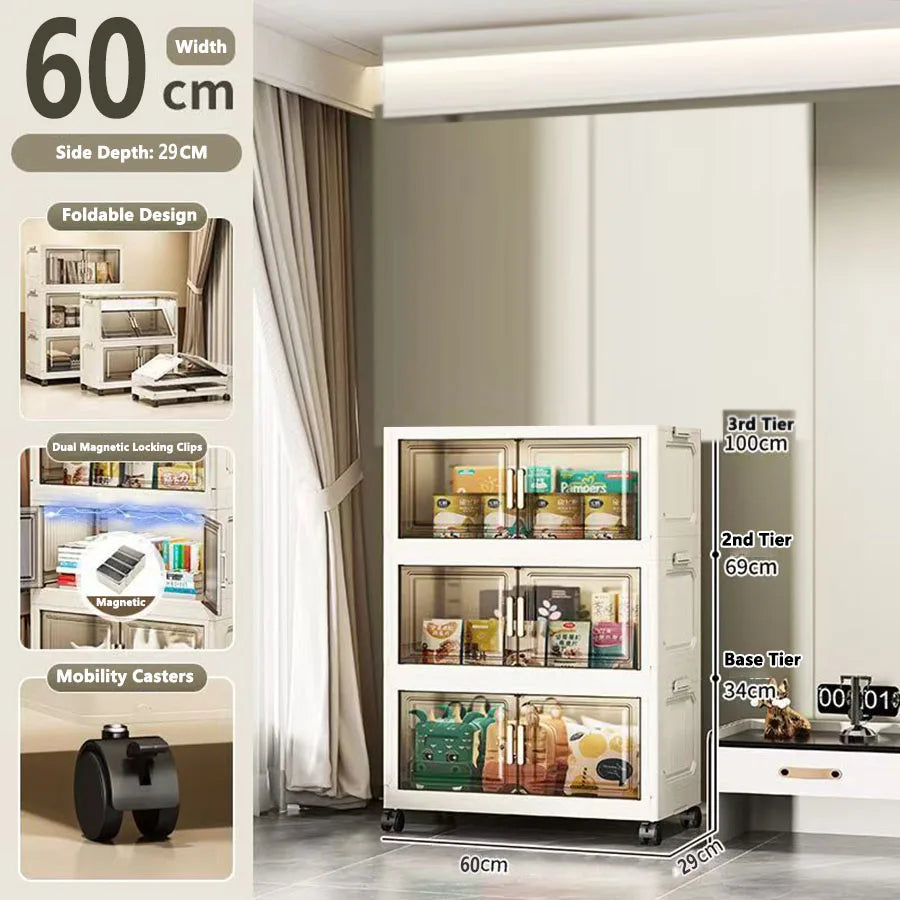 Large Capacity Plastic Folding Storage Cabinet