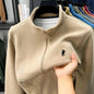 Men's Winter Thick Plush Jacket with Zipper and Pockets