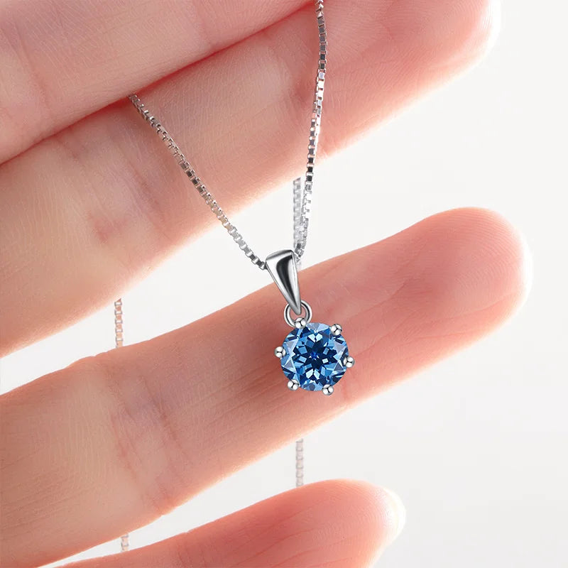 Moissanite Pendant Necklace 925 Sterling Silver Women