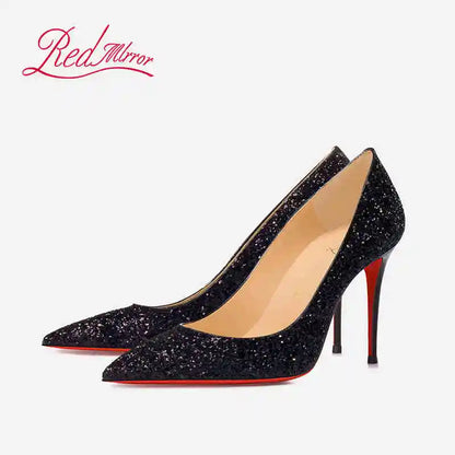 Black Patent Leather Pointed Toe High Heels
