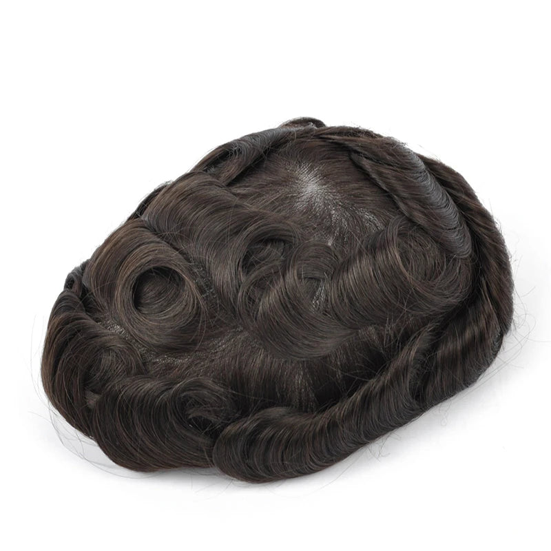 Topunique Swiss Lace Men Toupee Hair Replacement System