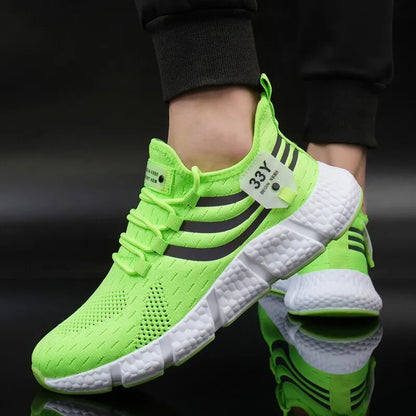 Men's Breathable Lightweight Black Running Sneakers
