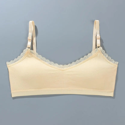 Girls Lace Training Bras Set Cotton Padded Daily Wear