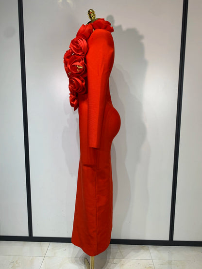 3D Flower Sleeveless Bodycon Bandage Dress Women