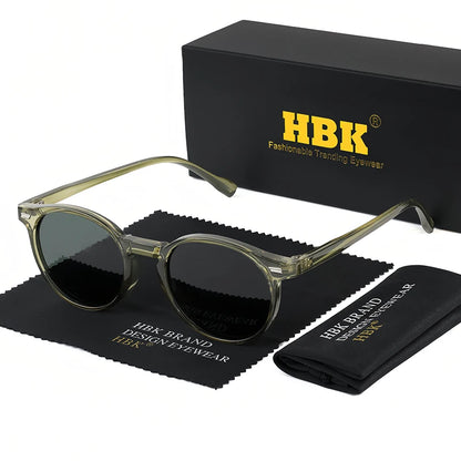 HBK Fashion Sunglasses Men Round TR90 Frame UV400