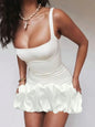 Women's Red Bodycon Mini Dress with Spaghetti Straps