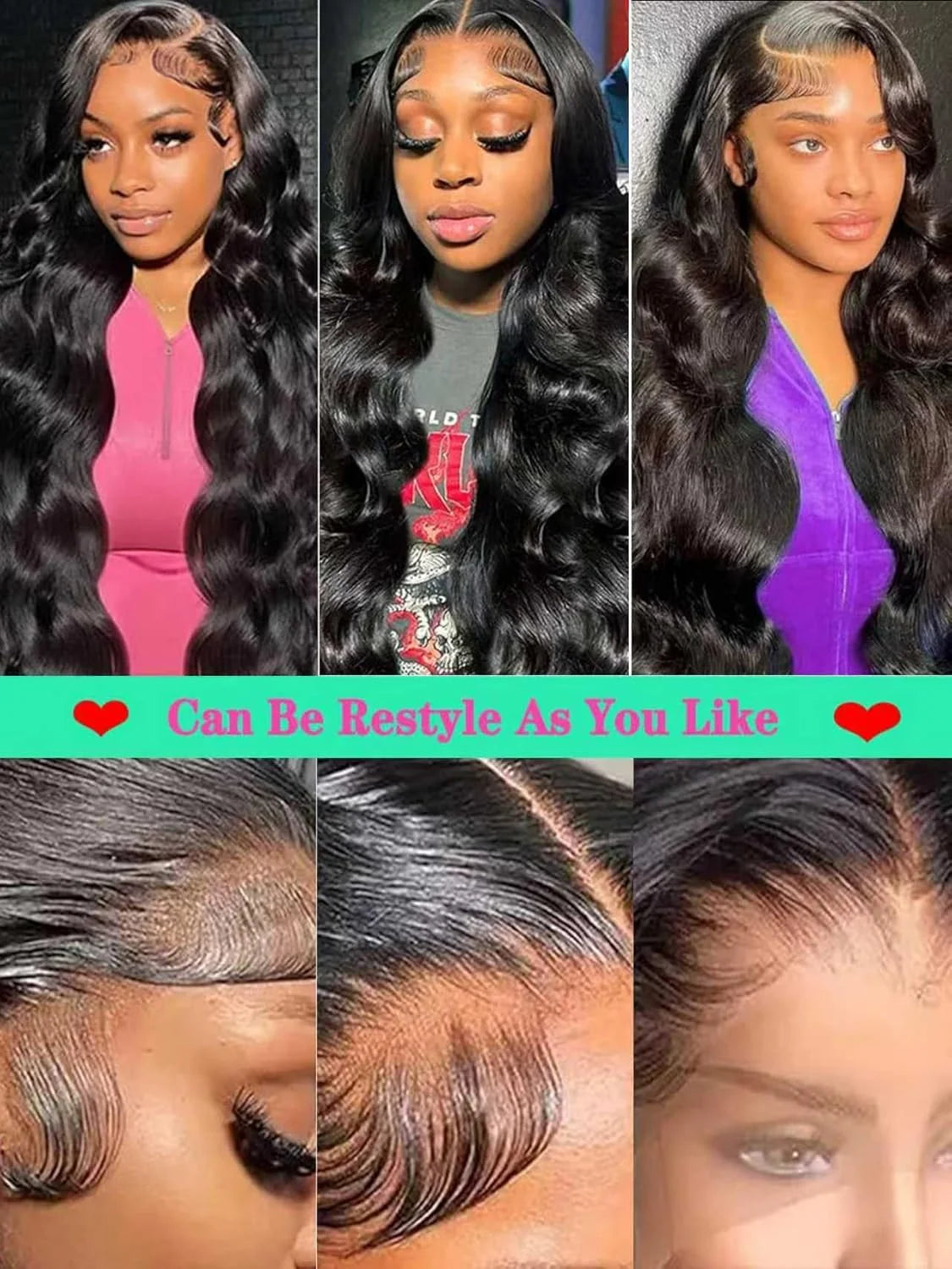 40 Inch Body Wave Human Hair Lace Front Wig