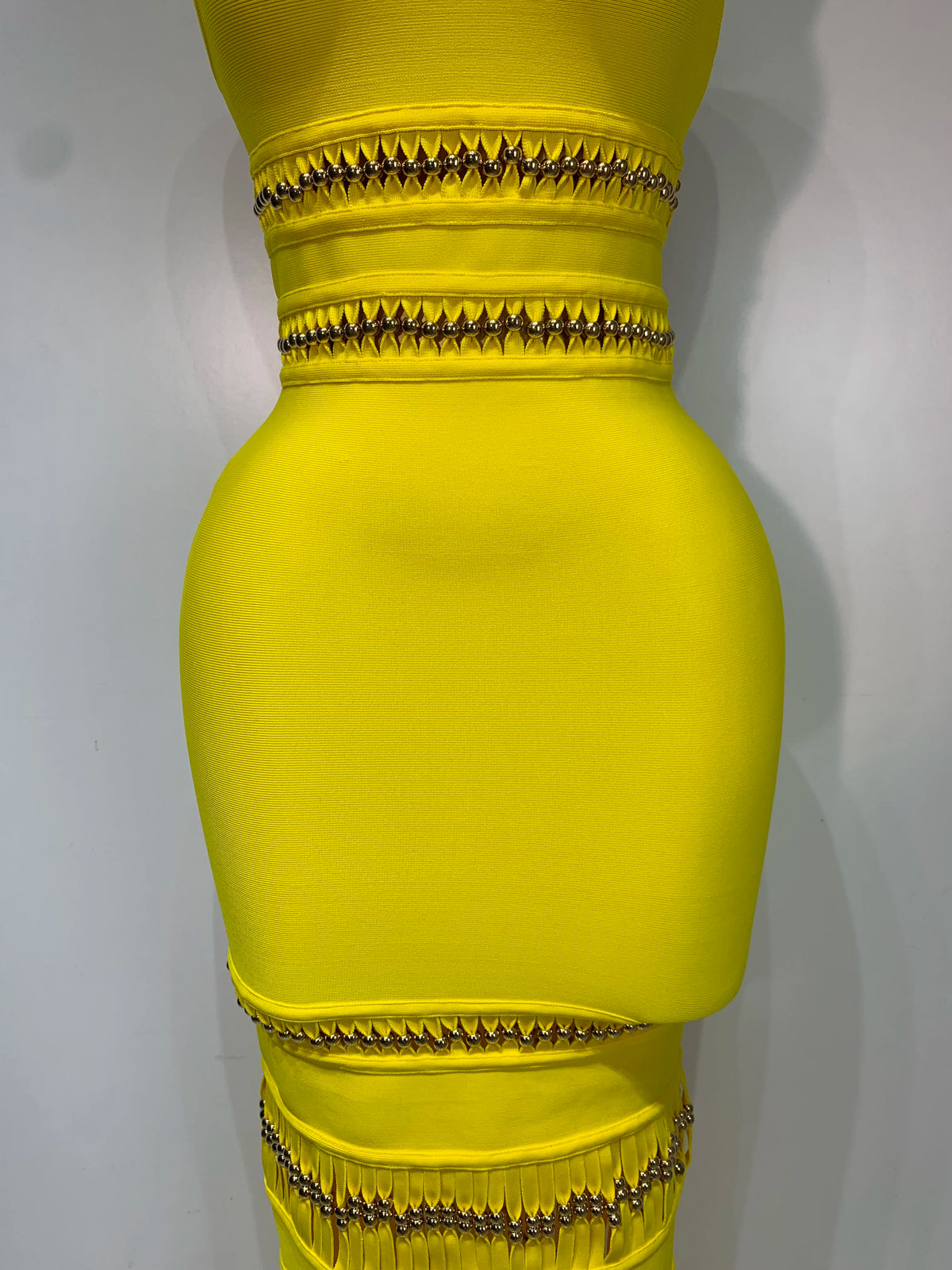 Women Sleeveless Square Collar Tassel Bodycon Dress