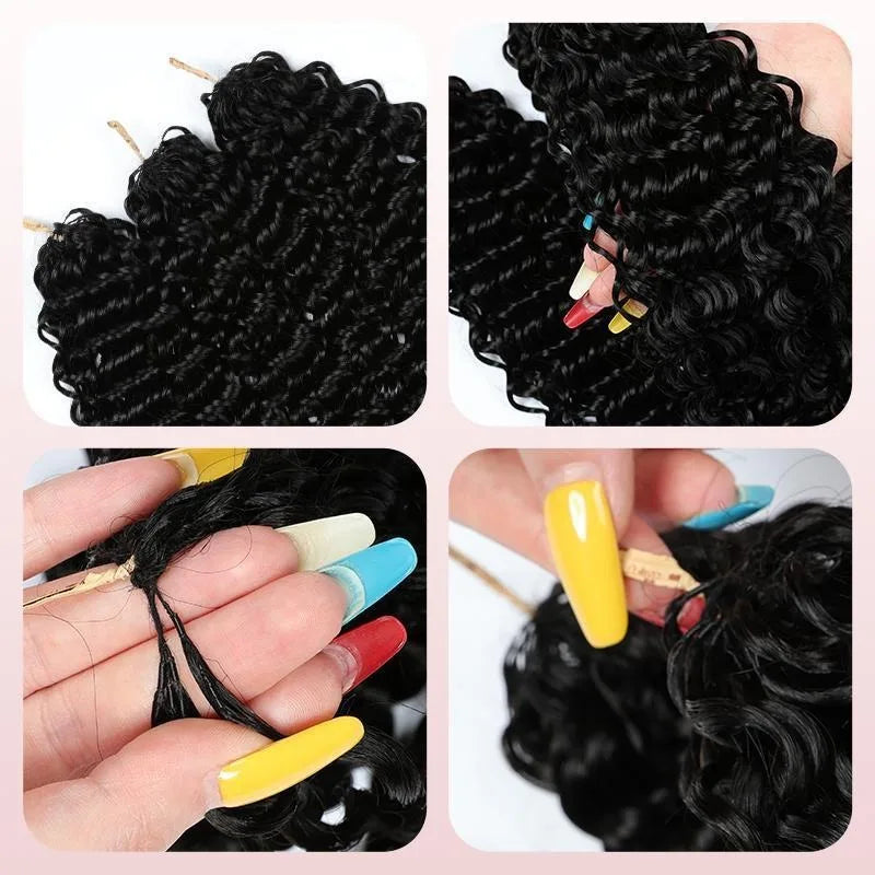 Deep Wave Crochet Human Hair Extensions for Braiding