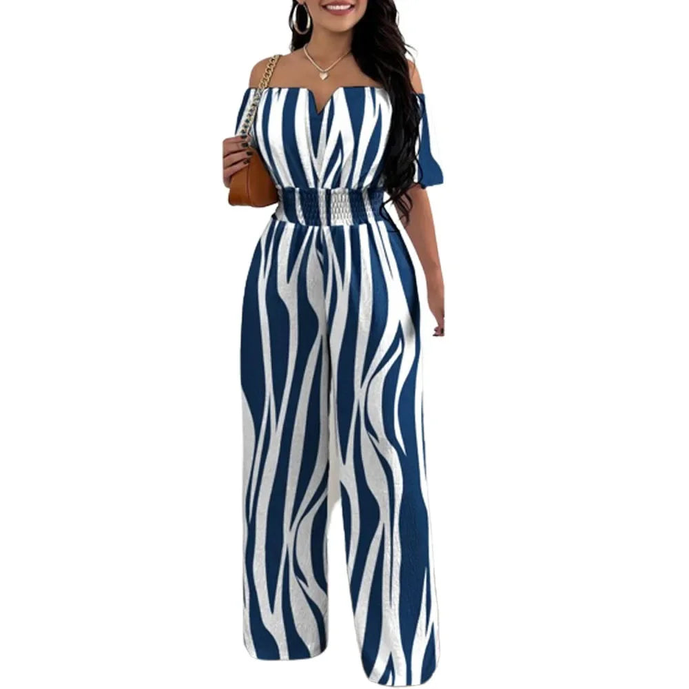 Elegant Off Shoulder Women's Jumpsuit Casual Polyester