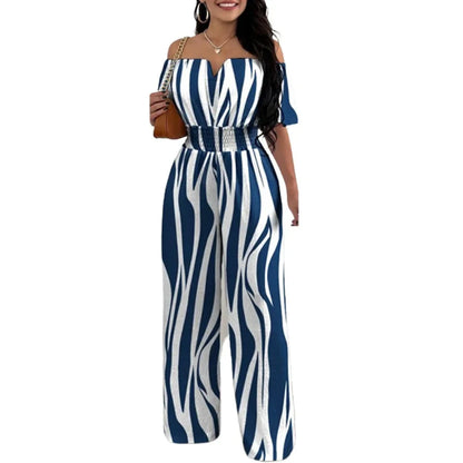 Elegant Off Shoulder Women's Jumpsuit Casual Polyester