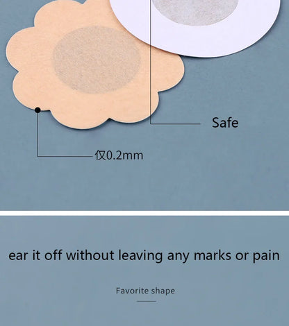 100Pcs Disposable Invisible Nipple Covers Natural Color