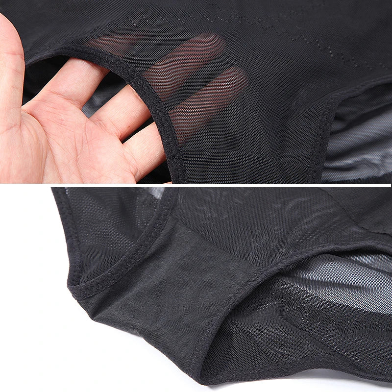 High Waisted Body Shaper Control Panties Black Beige
