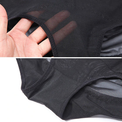 High Waisted Body Shaper Control Panties Black Beige