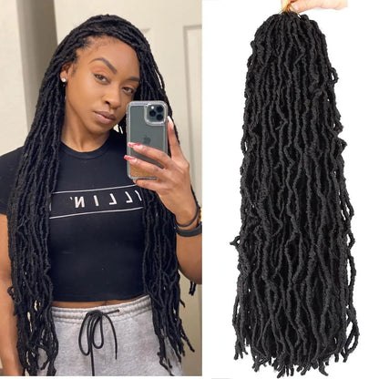 8Pcs 24 Inch Black Synthetic Dreadlock Extensions