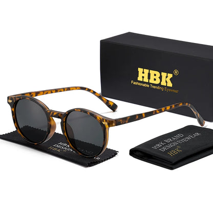 HBK Fashion Sunglasses Men Round TR90 Frame UV400