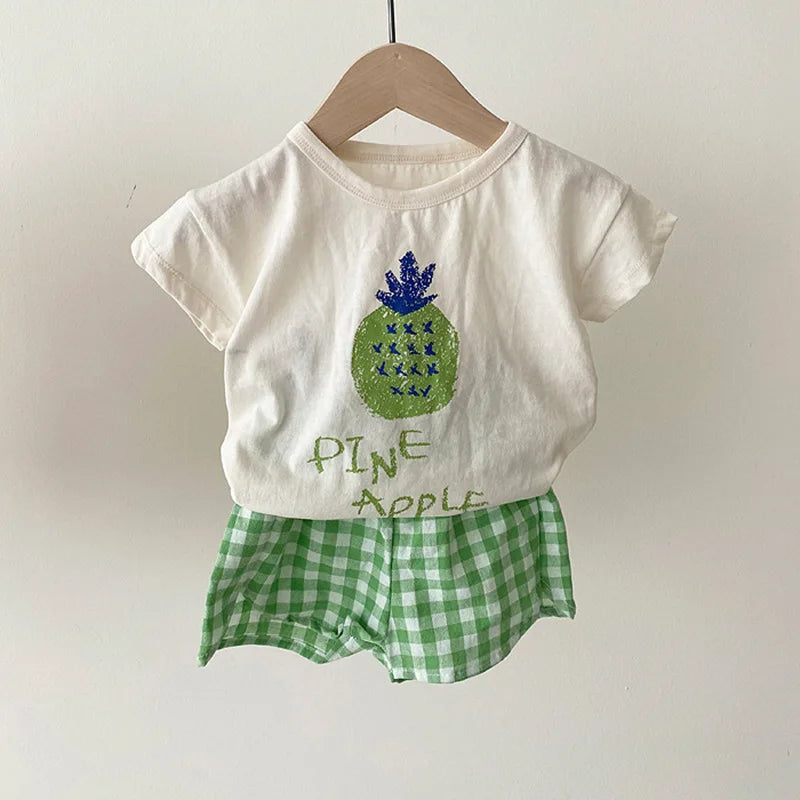 Cotton Toddler Summer Pajamas Set for Kids