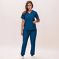 Stretchy V-Neck Nurse Scrub Set Jogger Pants