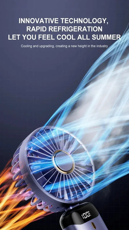 Portable Rechargeable Handheld Fan with LED Display