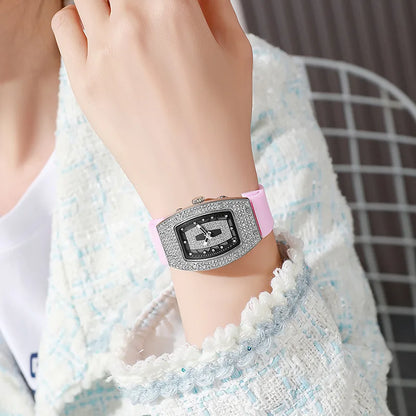 Women Silicone Jelly Quartz Tonneau Watch