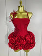 Sexy Halter Two Piece Bandage Gown in Red Black