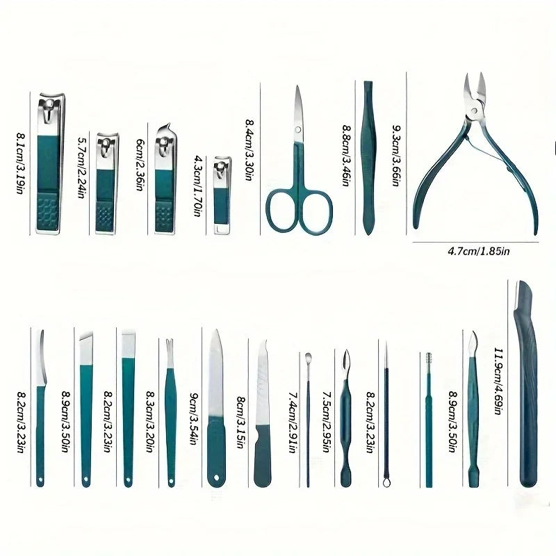 Stainless Steel Nail Care Kit with Travel Case