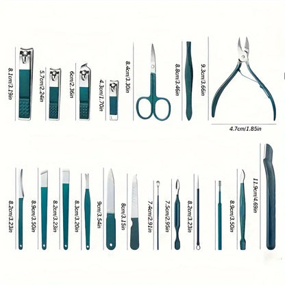 Stainless Steel Nail Care Kit with Travel Case