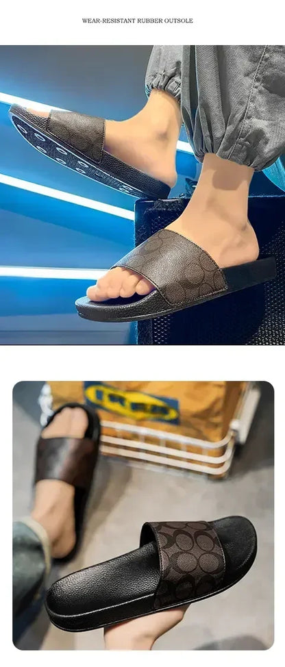 Men's PVC Beach Slippers Comfortable Indoor Slides