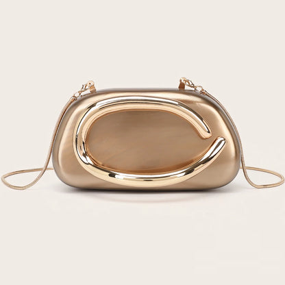 Gold PVC Evening Clutch Bag for Women