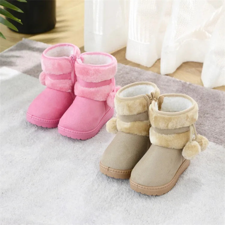 Girls Winter Snow Boots Thick Warm Rubber Microfiber