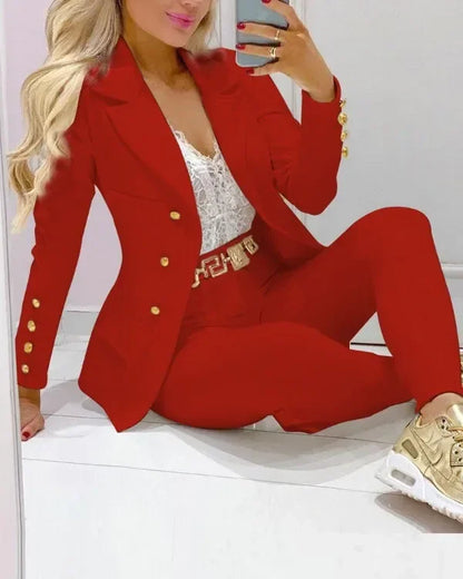 Paisley Butterfly Blazer Suit and Pants Set for Women